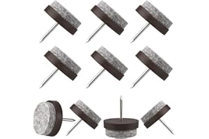 PERFETSELL 50 PCS Furniture Felt Pads 21mm Slides for Hardwood Floors Non-slip Chair Glides Leg Floor Protectors 4mm Thick for Parquet Laminate, Round