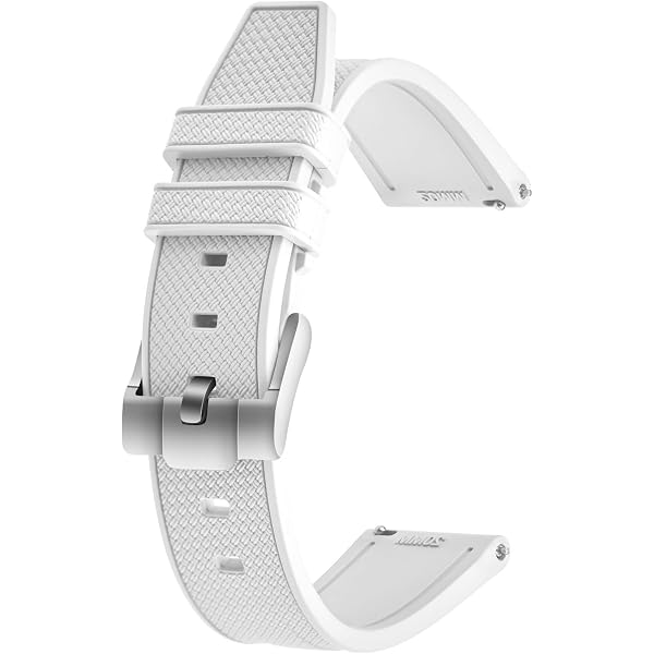 Bracelet Montre Silicone Blanc - Largeur 22 Mm - Bords Arrondis - 100% Étanche - Réf. 002-8