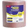 Optima Proclean Lightweight All Purpose Cleaning Cloth, Wiping, 22 x 44cm, 1 x 350 Cloths On A Roll, Red