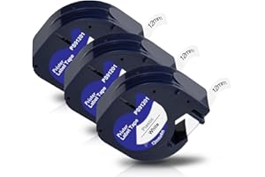 Pristar Kompatybilna taśma do etykiet Dymo LetraTag 91221 S0721660 taśmy z tworzywa sztucznego 12 mm x 4 m czarny na białym do etykiet Dymo LetraTag LT-100H LT-100T XR LT-200B