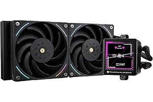 Thermalright Frozen Vision 240 Black Liquid CPU Water Cooler with 12cm PWM Fan,2.88-inch square image IPS LCD Display,Computer CPU Water Cooling for AM4/AM5,Intel lga1700/1851/1150/1151/1200/2011