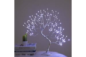 SHATCHI 50cm Tree Lamp Twig Tree 108 LEDs Cool White Birch Tree USB/Battery Operated Tabletop Bonsai Tree Wire Tree for Christmas Decorations