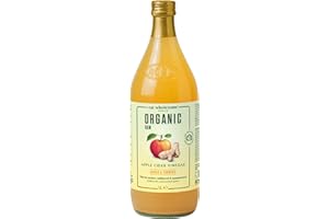 Eat Wholesome Organic Apple Cider Vinegar, Ginger & Turmeric, 1L - Raw, Unpasteurised, Unfiltered, With The Mother, Vegan, Glass Bottle in Box