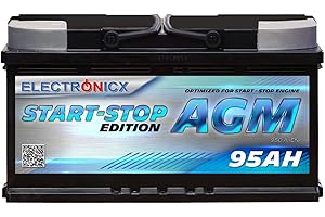 Electronicx Batterie Voiture AGM 95Ah 12V – 950A EN, 95 ah Batterie de Démarrage Start-Stop, Scellée, Résistante aux Vibrations, Batterie Haute Performance pour Véhicules, Fiable et Robuste