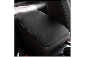 CGEAMDY Car Armrest Pad, Auto Center Console Support Pad, Suede Leather Car Armrest Seat Box Cover Protector, Universal Cars Interior Arm Rest Accessories Fit for Most Vehicles, Truck(Black)