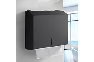 NICEME Dispenser Asciugamani di Carta in Acciaio Inossidabile, Dispenser Carta Asciugamani da Parete, Design di Bloccaggio, Può Contenere 250 a 400