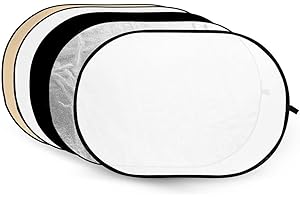 Pixapro 5 in 1 Reflector Photography Lighting Video Light Flash Diffuser Studio Light Camera Photoshoot Portable Beginners Bounce Sheets (100x150cm, Collapsible)