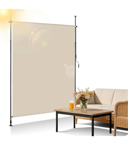 KESSER® Zonnescherm Luifel verticale Zonwering 120 x 310 cm Klemluifel uittrekbaar en ondoorzichtig, Zijluifel met handslinger, zonder boren, Wind & Privacy-Scherm voor balkon tuin en terras Beige KESSER® Zonnescherm Luifel verticale Zonwering 120 x 310 cm Klemluifel uittrekbaar en ondoorzichtig, Zijluifel met handslinger, zonder boren, Wind & Privacy-Scherm voor balkon tuin en terras Beige