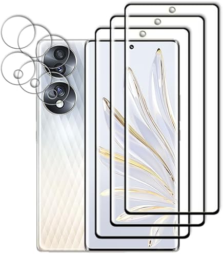 Protection écran Verre Trempé Pour Honor 70 - 2 écrans + 2 Caméras, 9H, 0.33 Mm - Compatible Empreinte Et Coques