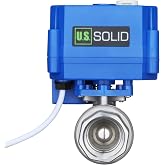 U.S. Solid 3/4" Stainless Steel Motorized Valve with Manual Function, 9-24 V AC/DC, 2 Way Electric Ball Valve, 2 Cables, Auto