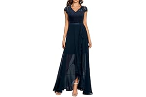 Daisyaner Damen Elegant Maxi Lang Abendkleid V-Ausschnitt Hochzeit Brautjungfernkleider