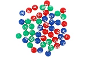 DECHOUS 49Pcs Bunte Bingo-Zahlenkugeln Mini 1 bis 49 Nummerierte Raffle-Bälle Ersatz für Erwachsene Bingo-Spiel-Zubehör Vending-Machine Lotto Tennis