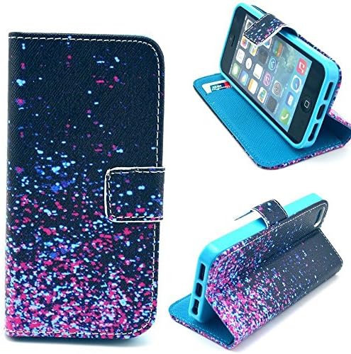 Richera Flip Leather Wallet Case for iPhone 6 6S,Book Case for iPhone 6,Creative Colorfull Points Design Folding Magnetic Pu Leather Flip Case with Stand for iPhone 6 6S 4.7 inch + Screen Protector