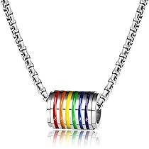 HIJONES Collana con Ciondolo A Forma di Cuore LGBT da Uomo