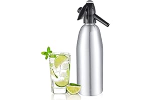 LOXIIA Sparkling Water Maker, 1L Soda Siphon, Aluminum Soda Makers for Home, Portable Water Maker for Soda Water, Cocktails or Soda Water, Use 8 gram CO2 Cartridges(Not Included) (Sliver)