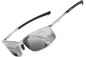 LEDING&BEST Gafas de Sol para Hombre y Mujer Polarizadas Lentes con Super Ligero Marco de Metal 100% Protección UV/Adecuadas para Conducir Viajar Uso Diario Cat 3 CE