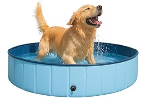 KARL VITAL Hundepool faltbar – Robustes Planschbecken Pool für Hunde & Katzen, rutschfest mit Ablassventil, tragbar & in verschiedenen Größen erhältlich. (120 x 30 cm)