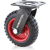 POWERTEC 17051 D&ouml;ner Ağır Hizmet Tipi End&uuml;striyel Tekerlek, 8 in&ccedil;, Siyah, 8 in&ccedil;