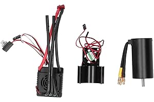 SPYMINNPOO Combo Motore Brushless RC, Motore Brushless 3670 2650KV + ESC 120A con Dissipatore di Calore Motore Adatto per Auto/Barca con Telecomando 1/8