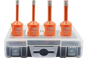 Set di punte diamantate - BGTEC 6/6/8/8mm sega a tazza per piastrelle per ceramica porcellana marmo granito, filettatura M14