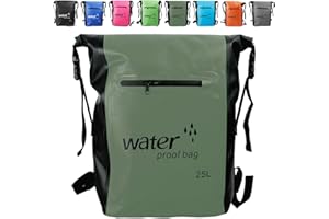 MORAINJAY 25L Sac à Dos Étanche,Sac étanche Polyvalent avec Poches Externes,Fermeture Enroulable avec Bandoulière Réglable,Confort Imperméable pour Bateau/Kayak/Rafting/Natation/Camping/Snowboard