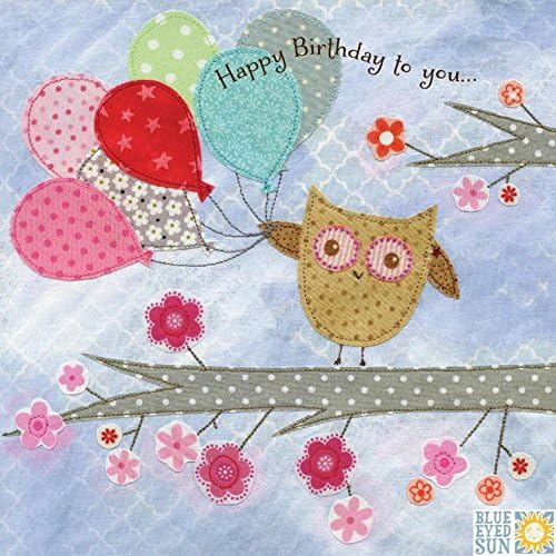 Owl &amp; Balloons Birthday Card
