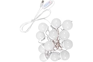 HYTROVE 12pcs USB Vanity Mirror Front Lights Adjustable Brightness Led Makeup Lamp Three-Color Dimmable for Dressing Table and Cosmetic Mirror Lighting