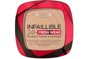 L'Oréal Paris - Fond de Teint Poudre Longue Tenue - Waterproof - Infaillible 24H Fresh Wear - Teinte : Beige Peau (130) - 53 g