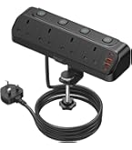 Desk Extension Lead 1.8M With USB Slots, PD 20W USB C Fast Charging Desk Power Socket Hafino 3 Way Desktop Power Strip Surge Protected Extension~p209526161 - View #4