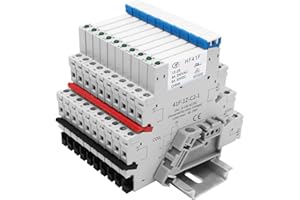 (10pcs) ReleyWell 12V Relais Din Rail; Silm, Solenoid Power Relay für PLC, HF41F/24-ZS 5 Pin SPDT mit Push in Sockel, 24 Spule dc/ac, Elektromagnetisches Relais, Max 6A 250VAC