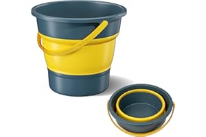 Ghazpmuk Collapsible Plastic Bucket, Falt Eimer, Sandeimer, Eimer Faltbar, Faltbarer Eimer, Falteimer Space Saving, Tragbares Putzeimer, Spülwanne, für Reinigung, Camping, Angeln, Reisen (5L)