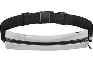 LROCOTANC Schlanker Laufgürtel - Odblaskowy Pas do Biegania – Regulowany, Wodoodporny z Potoodpornymi Kieszeniami i Przejściem na Słuchawki – Lekki Running Belt o Dużej Pojemności do Biegania i Aktywności