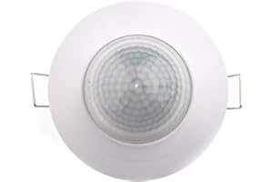 HUBER Motion 12 Czujnik Obecności 360° Do Użytku Wewnątrz I Podtynkowy - 3 Czujniki I Soczewki Matrycowe - Sufitowy Nadaje Się Do LED, Technologia