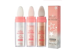 Hocossy Highlighter Powder Stick,3 colori Polvo de Hadas Glitter Patting Powder, Body Lightening Shimmer Sparkle Patting Powder per viso occhi labbra capelli corpo bagliore cosmetici, 1 unit, 9 grammo