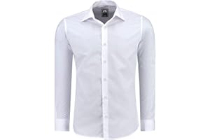 J'S FASHION Camicia da Uomo a Maniche Lunghe, Slim Fit, Facile da Stirare, Taglie UE: dalla S alla 6XL