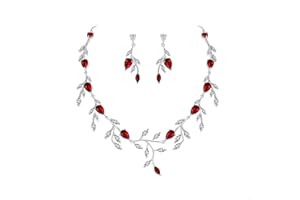 EVER FAITH Teardrop Hochzeit Brautschmuck Set für Bräute Sparkly blau CZ birnenförmig September Birthstone Halskette Ohrringe Set