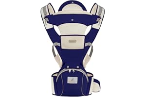 TREER-SHOP Porte Bébé Ergonomique, Treer Multifonctionnel Baby Carrier Ventral Dorsal avec Siège à Hanche Dorsaux Respirant Ajustable pour Nouveau-né et Petit Enfant (Bleu marin)