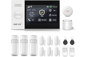 XNH Schermo Tattile 4.3'' Sistema di Allarme Casa Senza Fili 4G+Wi-Fi, App Push, 16 Pezzi Antifurto Casa Wireless, Kit Allarme DIY con Sirena 120DB, Sensore Porta, Telecomando, Sensore di Movimento