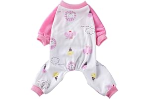 XIAOYU Pijamas para perros con patrón de elefante, ropa cómoda para cachorros y gatos, trajes suaves para perros, overol, camiseta, L