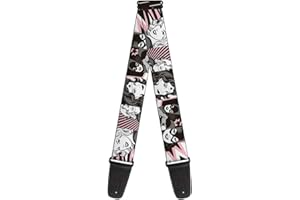 Buckle-down Sangle de guitare 34-60" Batgirl/Wonder Woman/Supergirl Retro Panels Black/Pink/White
