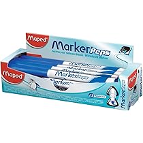 Maped - Marqueurs Effaçables à Sec, Pochette X 4 Bleu, Noir, Rouge