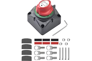 Batterie Hauptschalter 1-2-Both-OFF LUNEKUCK Batterietrennschalter für 2 Autobatterie Hauptschalter 12V 24V 48 Volt Batterie Schalter Wasserdicht Batterie Trennschalter für Auto KFZ Motorrad Boot usw.