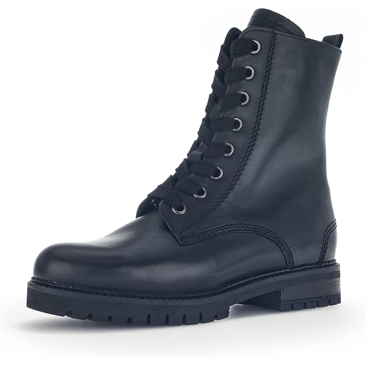 Gabor Damen Combat Boots – Bequeme Stiefeletten Mit Mehrweite H, Seitlichem Reißverschluss & Weichem Fußbett, 3 Cm Absatz