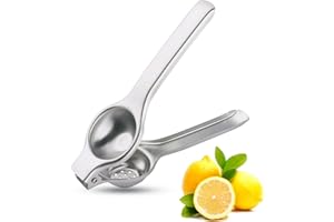 TUPMFG Manual Lemon Squeezer - Heavy Duty - Stainless Steel Orange Lemon Juicer Squeezer, Hand Citrus Lemon Squeezer Press, Safe Quick and Effective Juicing (Silver)