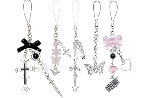 DKDDSSS 5 Stück Handyanhänger, ästhetische y2k-Anhänger, Lanyard Handschlaufe, Phone Charm, Accessories y2k, für Handy, Kamera, Schlüssel