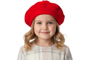 TOPTIE bérets en Laine pour Fille Français Classique Casquette Béret 9,5 Pouces de Diamètre