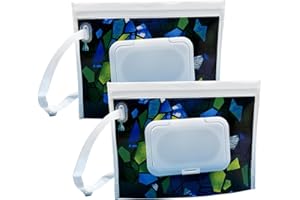 ALKAIDCHAO Lot de 2 pochettes portables de petite taille (17,8 x 13,7 cm), réutilisables et rechargeables, respectueux de l'environnement, pratiques pour les couches de voyage (diamant vert)