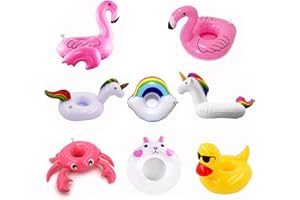 HIUOUIH Porte Gobelet Gonflable Piscine 8 Pièces Boissons Flotteur sous-Verres Gonflables Flottant Plage D'été Porte-Boissons Verre Porte-Boisson Flotteurs de pour Fête Soirées