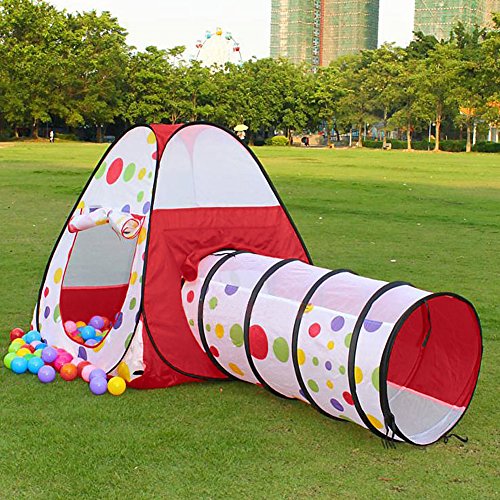 Pellor Polka Dot Design Kids Indoor/Outdoor Tunnel Tents Party Play Toy House Tunnel Tent Toy Hut