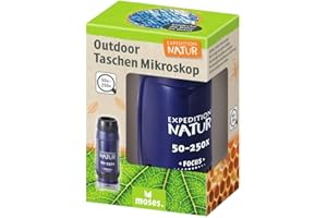 moses. Expedition Natur Outdoor-Taschen-Mikroskop - tragbares Mikroskop für Kinder mit 50-250x Vergrößerung, LED-Licht, Kompakt und Leicht, Perfekt für Outdoor-Entdeckungen